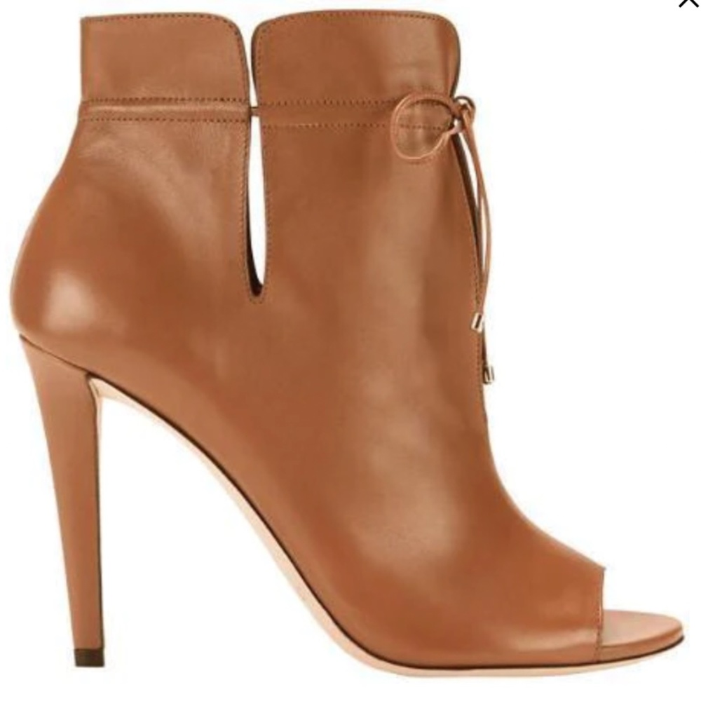 NEW Jimmy Choo Brown Leather Memphis Tie Up Ankle Booties
